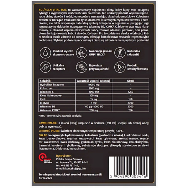 Końska Dawka Kolagen Vital Max 510 g