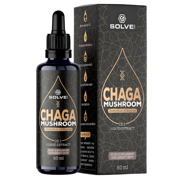 Solve Labs Chaga 15:1 Powder Chaga-Pilz in Tropfen 60ml