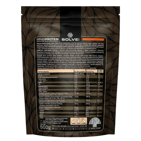 Product composition Solve Labs Complete Plant-Based Protein 500g