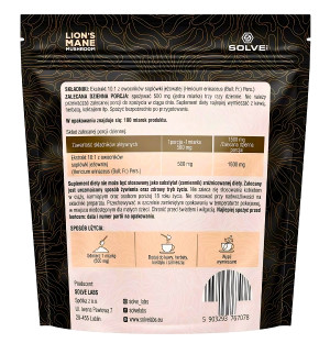 Zusammensetzung Solve Labs Lions Mane 10:1 Powder Hericium Erinaceus 50g