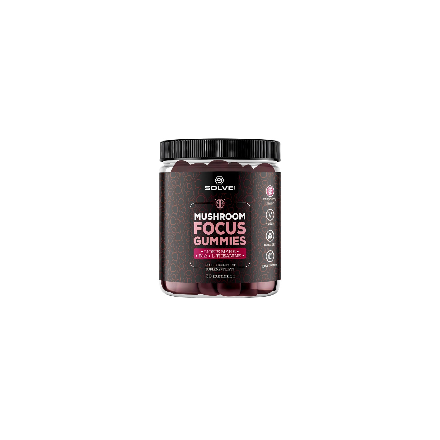 Solve Labs Mushroom Focus Gummies Soplówka Jeżowata 240g