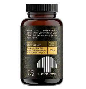 Product composition Solve Labs Reishi 10:1 Ganoderma Lucidum 60 caps.