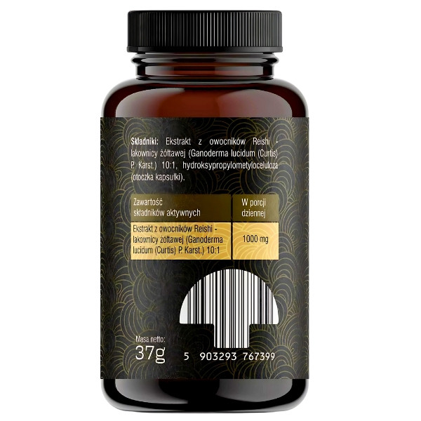 Skład produktu Solve Labs Reishi 10:1 Ganoderma Lucidum 60 kaps.