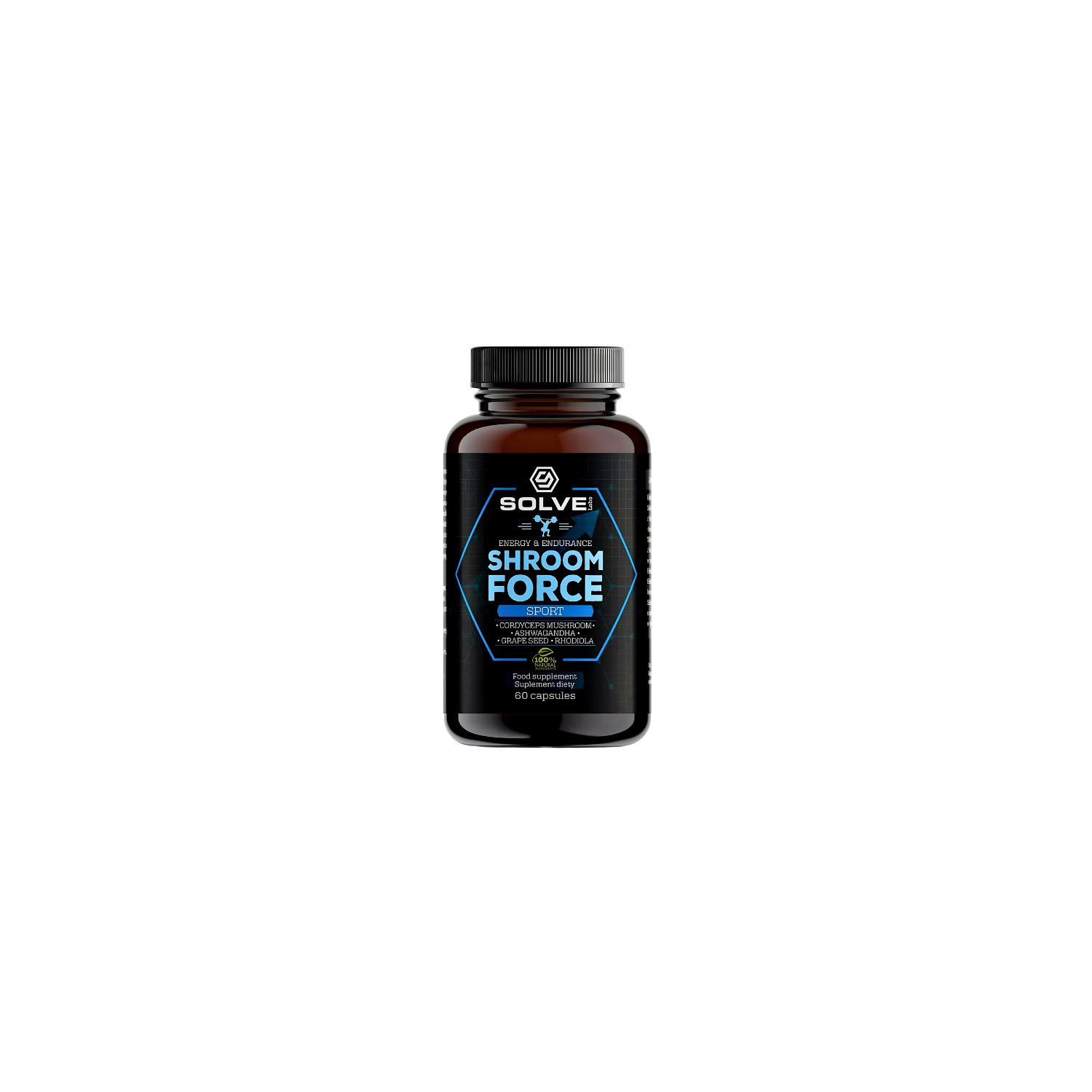 Solve Labs Shroom Force - Cordyceps Sinensis ATP Pre-Workout 60 caps.