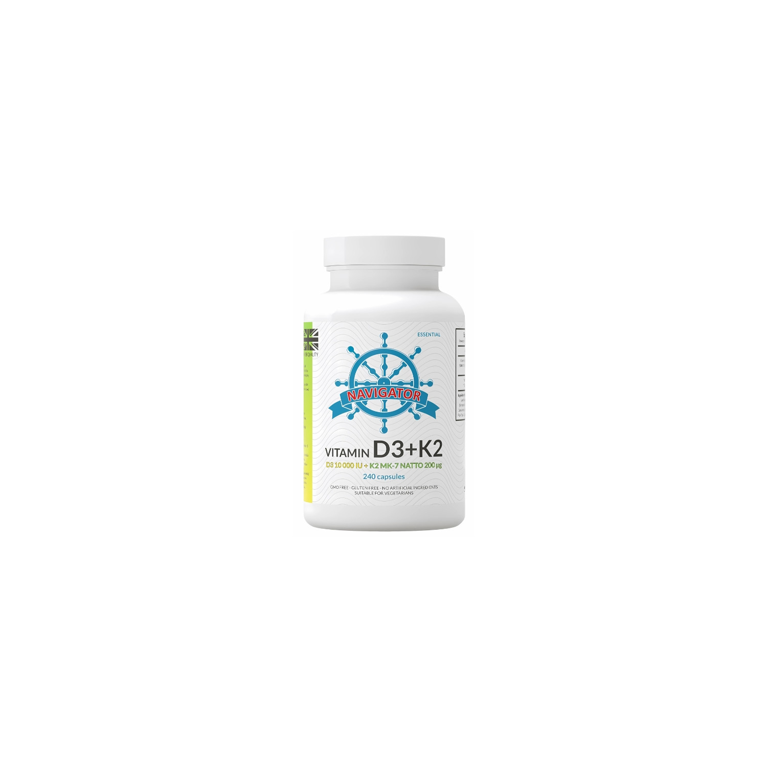 Navigator Vitamin D3 10,000 IU K2 MK-7 200mcg 240 kaps. Vege