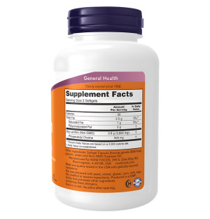 Skład produktu NOW Foods Lecytyna 1200mg 200 kaps. Softgels
