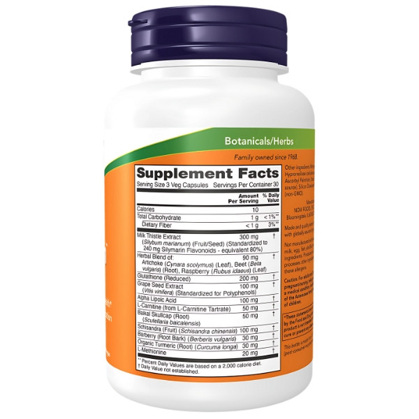Product composition NOW Foods Liver Refresh 90 caps. Vege