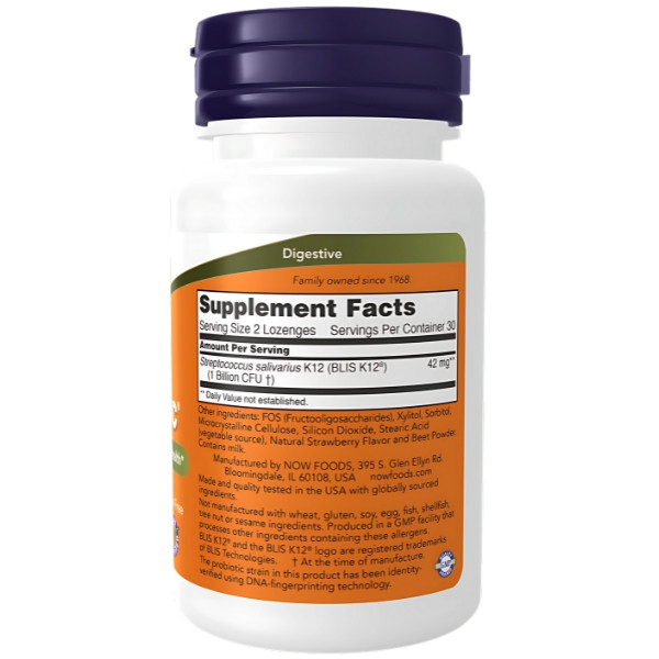 Zusammensetzung NOW Foods OralBiotic 60 Lutschtabletten