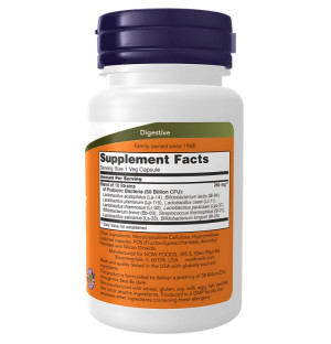 Product composition NOW Foods Probiotic-10 50 Billion CFU 50 caps. Vege