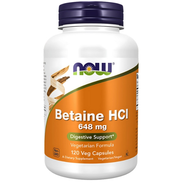 NOW Foods Betain HCl 120 kaps. Vege