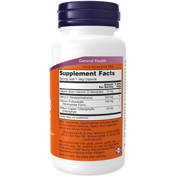 Product composition NOW Foods DIM 200 Diindolylmethan 90 caps. Vege