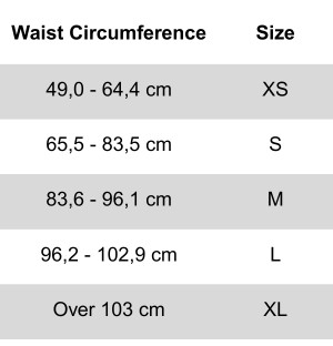 Size chart Cilmaxq Gamechanger Lifting Belt Gray