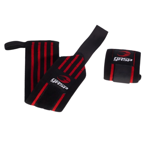 GASP Hardcore Wrist Wraps Black-Red 33cm