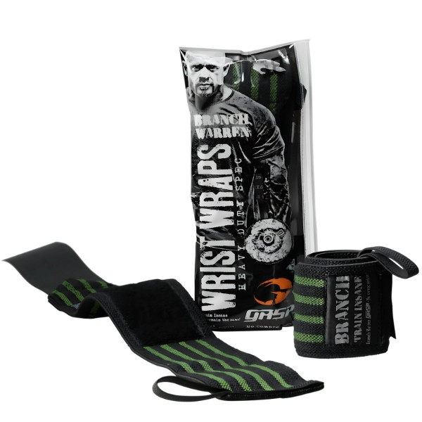 Preview1 GASP Branch 18 Wrist Wraps Black-Green 45cm