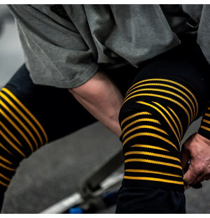 Vorschau2 GASP Knee Wraps Schwarz-Gelb 200cm