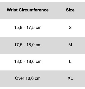 size chart Climaqx Ultra Grips