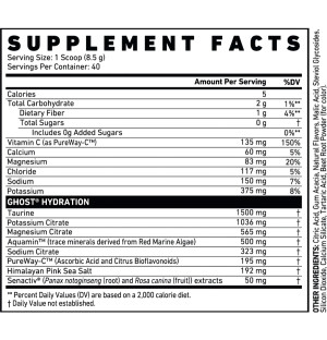 Product composition Ghost Hydration 340g strawberry-kiwi