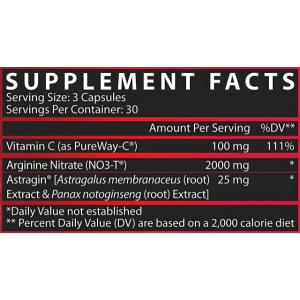 Product composition Nutrex NIOX 90 caps.