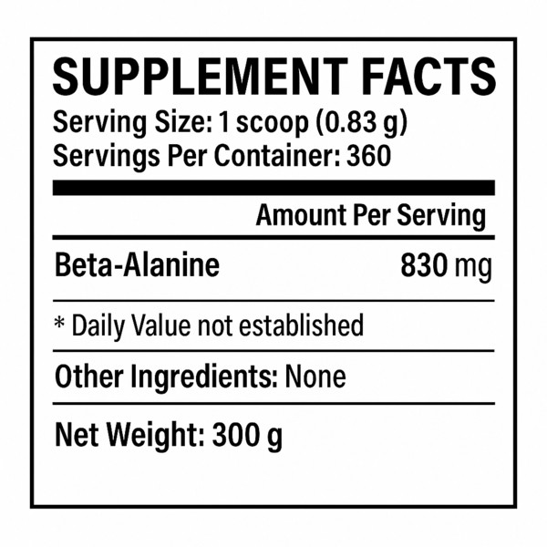 Product composition Sport Armour Beta Alanine 300g