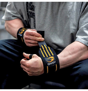 Vorschau2 GASP Hardcore Wrist Wraps Schwarz-Gelb