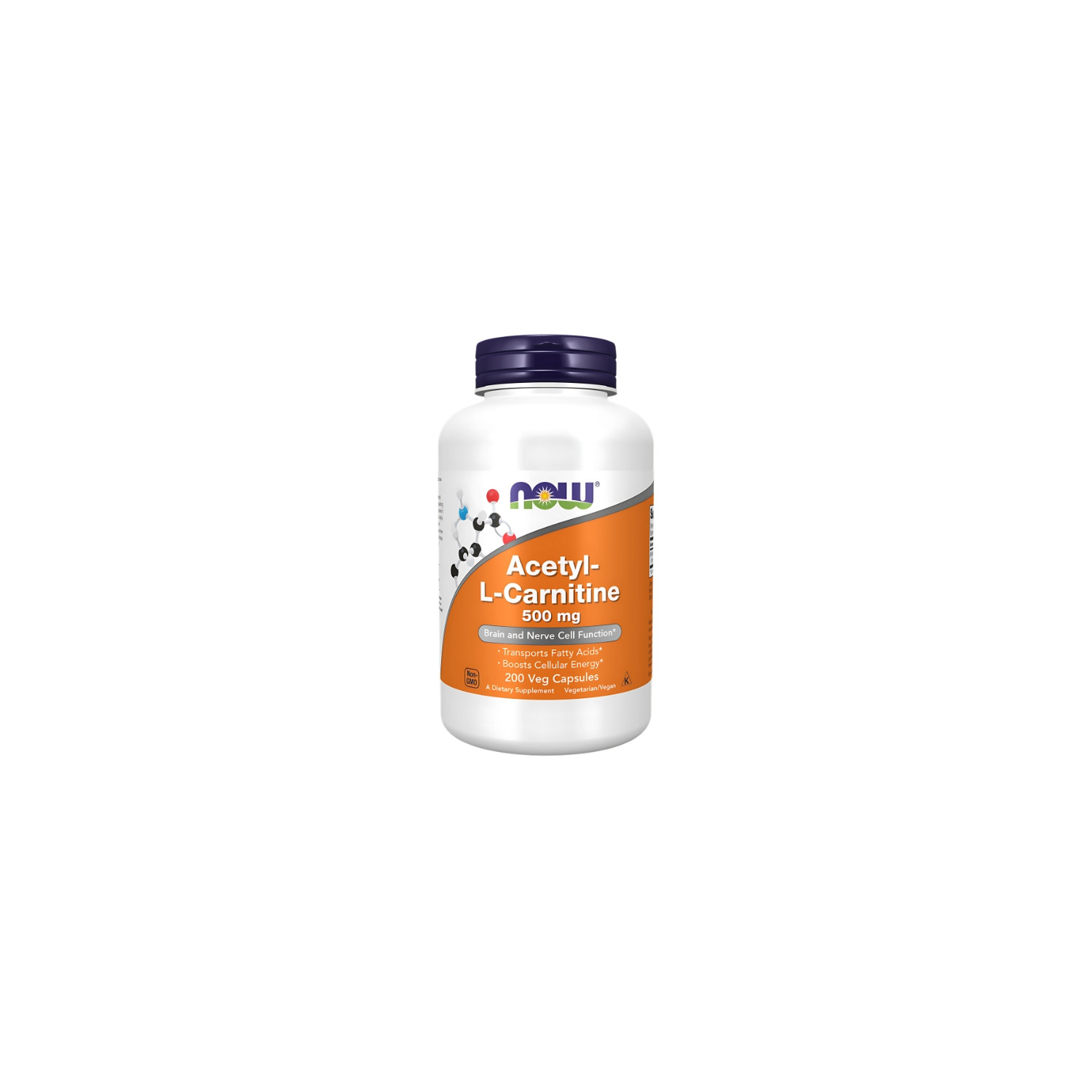 NOW Foods Acetyl-L-Carnitin 500mg 200 kaps. Vege