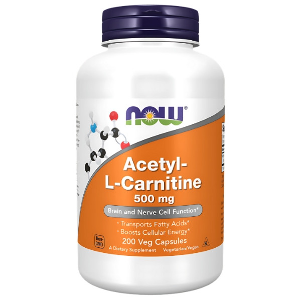 NOW Foods Acetyl-L-Carnitin 500mg 200 kaps. Vege
