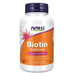 NOW Foods Biotin 5000mcg 120 caps. Vege