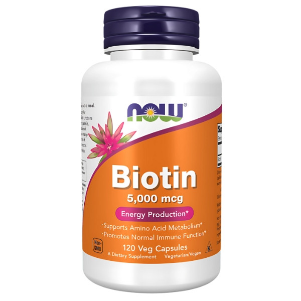NOW Foods Biotin 5000mcg 120 caps. Vege