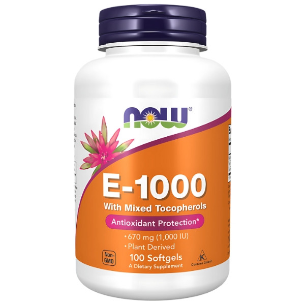 NOW Foods Vitamin E-1000 Mixed Tocopherols 100 caps. Softgels