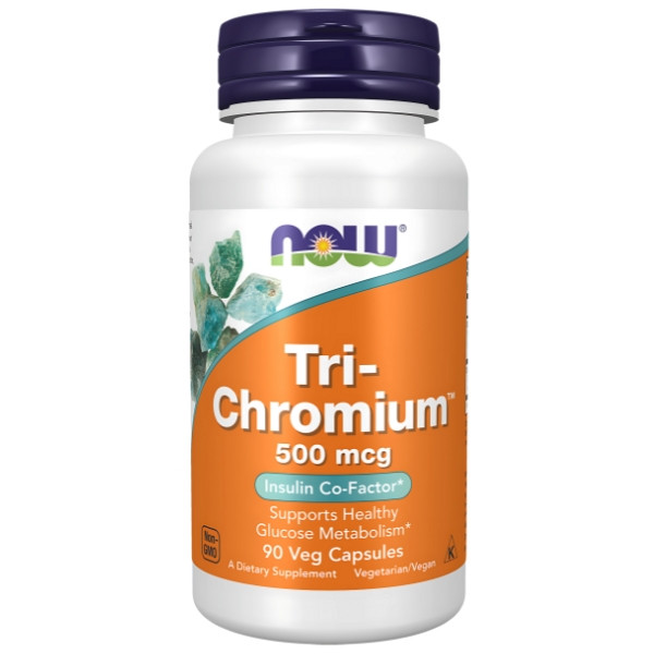 NOW Foods Tri-Chromium 500mcg with Cinnamon 90 caps. Vege