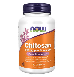 NOW Foods Chitosan 500mg + Chromium 120 caps. Vege
