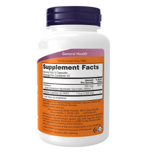 Skład produktu NOW Foods Chitozan 500mg + Chrom 120 kaps. Vege