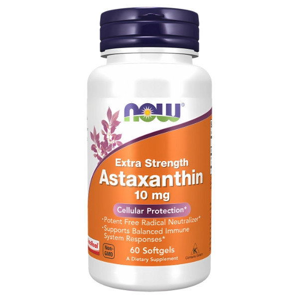 NOW Foods Astaksantyna 10mg Extra Strength 60 kaps. Softgels