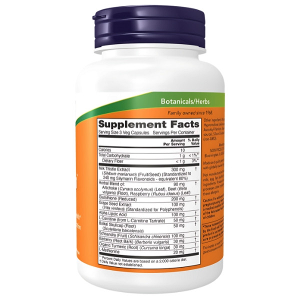 Skład produktu NOW Foods Liver Refresh 180 kaps. Vege