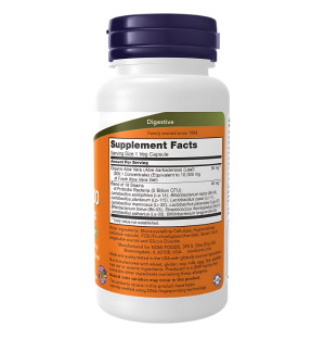 Zusammensetzung NOW Foods Aloe 10,000 & Probiotics 60 kaps. Vege