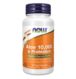 NOW Foods Aloe 10,000 & Probiotics 60 kaps. Vege