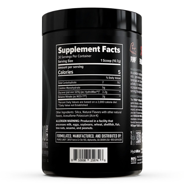 Product composition Purus Labs NOxygen Black 321g
