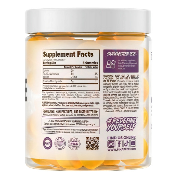 Product composition Finaflex Redefine Creatine Gummies 120 Softgels