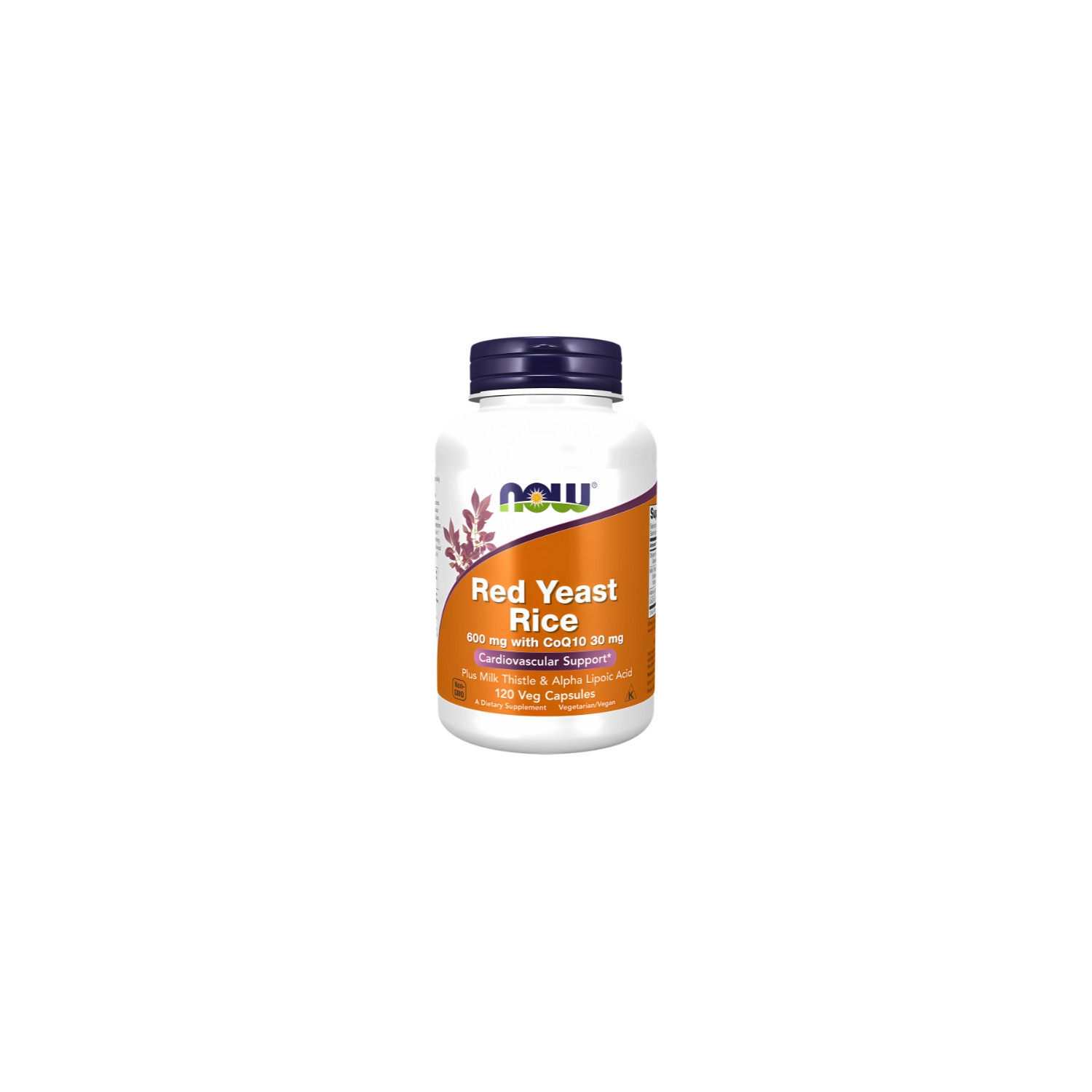 NOW Foods Red Yeast Rice 600mg CoQ10 30mg 120 caps. Vege