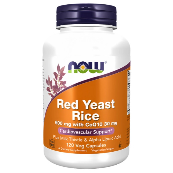 NOW Foods Red Yeast Rice 600mg CoQ10 30mg 120 caps. Vege