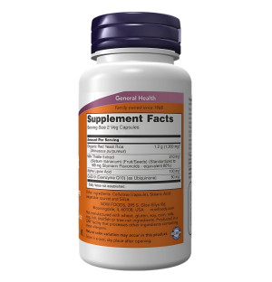 Product composition NOW Foods Red Yeast Rice 600mg CoQ10 30mg 120 caps. Vege