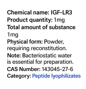Detailed information Powerock Pharma IGF-LR3 1mg ★