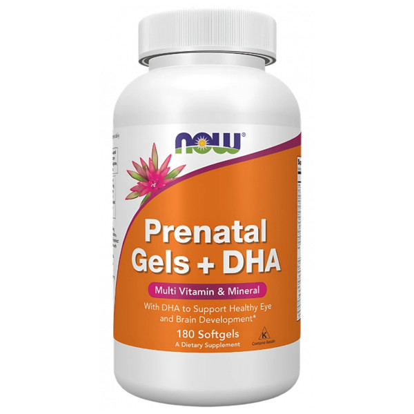 NOW Foods Prenatal Gels + DHA 180 kaps. Softgels