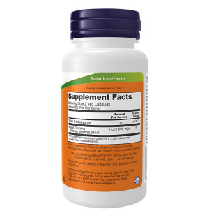 Zusammensetzung NOW Foods Panax Ginseng 500mg 250 kaps. Vege