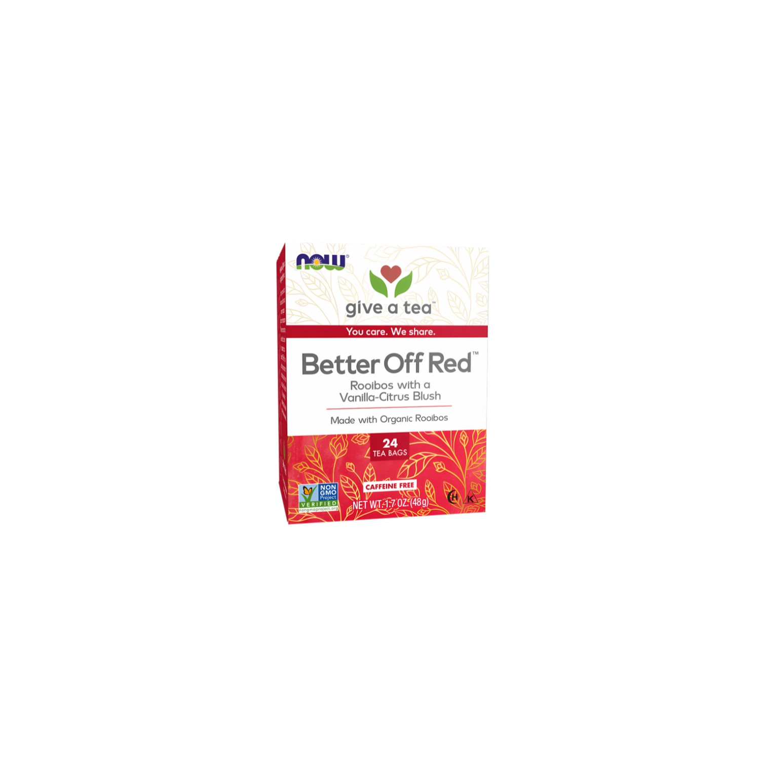 NOW Foods Better Off Red Rooibos Tee Zitrone mit Vanille 24 stk. 48g