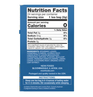 Zusammensetzung NOW Foods Nighttime Tee für die nächtliche Entspannung 24 stk. 48g