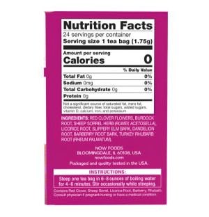 Zusammensetzung NOW Foods Ojibwa Kräutertee der Ureinwohner Amerikas 24 stk. 42g