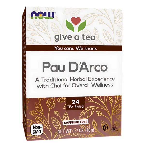 NOW Foods Pau D'Arco Tradycyjna Ziołowa Herbata 24 tb. 48g