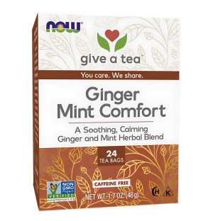 NOW Foods Ginger Mint Comfort Tea 24 ct. 48g