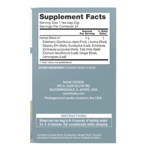 Zusammensetzung NOW Foods TLC Hals und Lungenpflege-Tee 24 stk. 48g